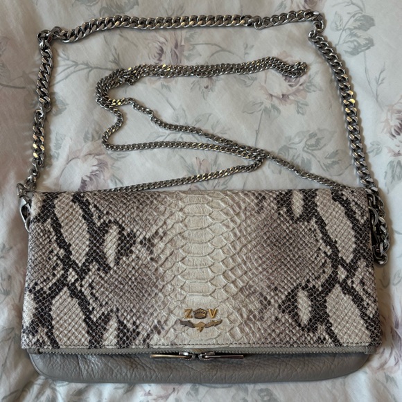 ZADIG AND VOLTAIRE Rock Savage Embossed Snake Skin Crossbody Bag - Picture 1 of 7